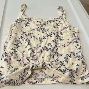 NWOT - girls Evsie floral tie front tank size M